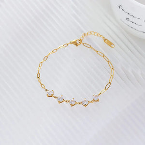 Titanium Steel Zircon Bracelet Female Ins Style Personality Jewelry
