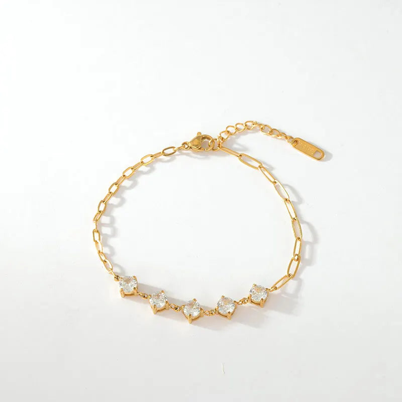 Titanium Steel Zircon Bracelet Female Ins Style Personality Jewelry