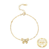 Butterfly Charm Bracelet 925 Silver Jewelry 18K Plated