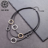 Women's Goth Chain Necklaces Circle Chokers Jewelry Round Accessories