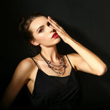 Women's Goth Chain Necklaces Circle Chokers Jewelry Round Accessories