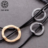 Women's Goth Chain Necklaces Circle Chokers Jewelry Round Accessories