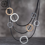 Women's Goth Chain Necklaces Circle Chokers Jewelry Round Accessories