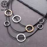 Women's Goth Chain Necklaces Circle Chokers Jewelry Round Accessories