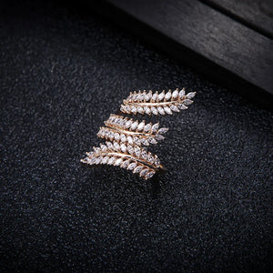 Cubic Zirconia Baguette Ring Gold-color Rings for Girl Gift
