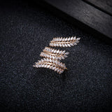 Cubic Zirconia Baguette Ring Gold-color Rings for Girl Gift