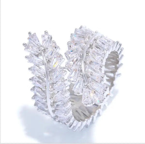 Adjustable CZ Cuff Wedding Ring for Women