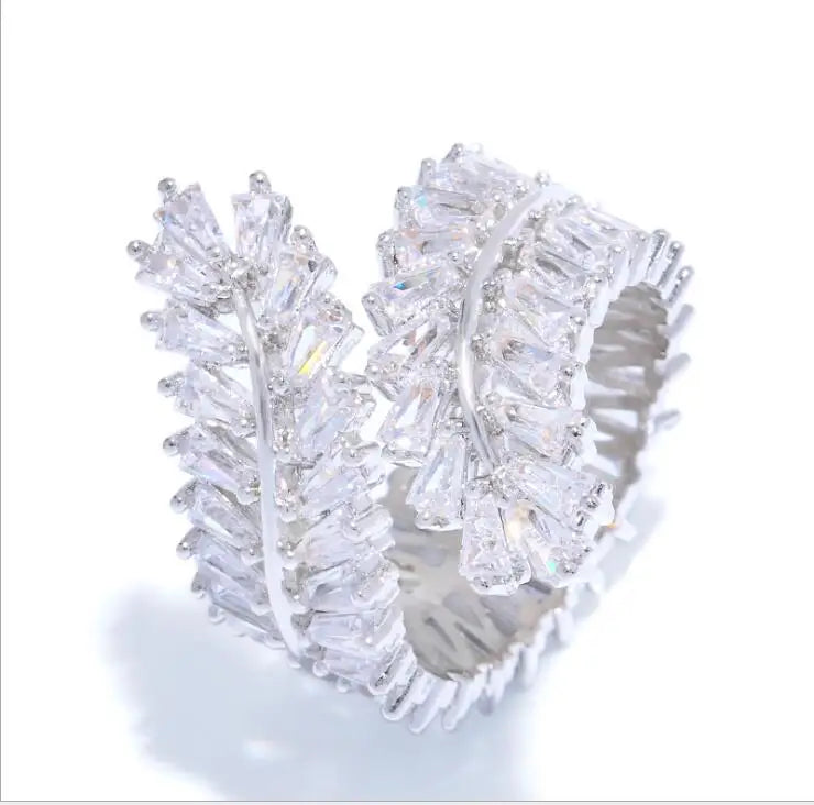 Adjustable CZ Cuff Wedding Ring for Women