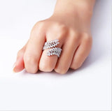 Adjustable CZ Cuff Wedding Ring for Women