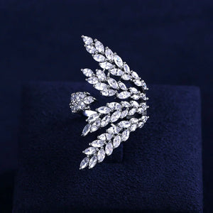 Women's Cubic Zirconia Round Stone Ring Gold-Color with Austrian Crystals