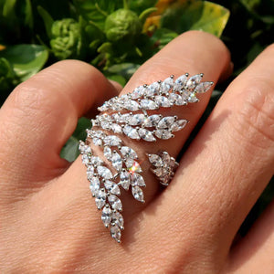 Women's Cubic Zirconia Round Stone Ring Gold-Color with Austrian Crystals