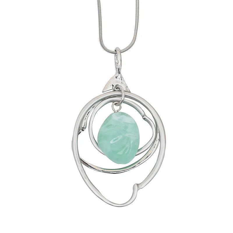 Resin Circle Pendant Sweater Chain Long Necklace Jewelry