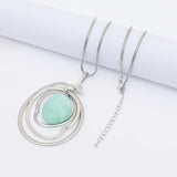 Resin Circle Pendant Sweater Chain Long Necklace Jewelry