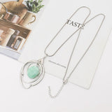Resin Circle Pendant Sweater Chain Long Necklace Jewelry