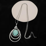 Resin Circle Pendant Sweater Chain Long Necklace Jewelry