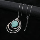 Resin Circle Pendant Sweater Chain Long Necklace Jewelry