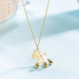 Gold Horse Bell Titanium Necklace for Women