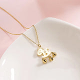 Gold Horse Bell Titanium Necklace for Women