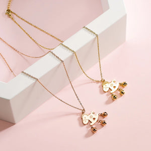 Gold Horse Bell Titanium Necklace for Women