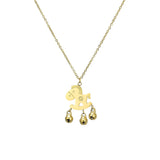 Gold Horse Bell Titanium Necklace for Women
