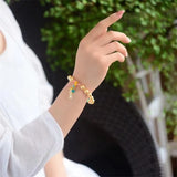 Yellow Beizhu Stone Beads Charm Bracelets for Women