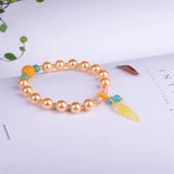 Yellow Beizhu Stone Beads Charm Bracelets for Women