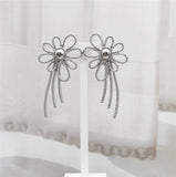 Yellow Flower Petal Tassel Drop Earrings Women Accessories