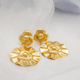 Yellow Flower Petal Tassel Drop Earrings Women Accessories
