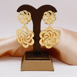 Yellow Flower Petal Tassel Drop Earrings Women Accessories