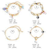 Yin Yang Evil Eye Pearl Charm Bracelet Geometry Chain Boho Y2K Jewelry Gift