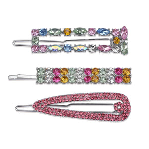 Colorful Rhinestone Crystal Flowers Hair Clip Women Set Hairpin Hair Accessories