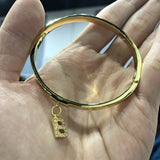 Zircon Initial Letters Bangle Bracelet For Women Xmas Jewelry