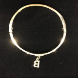 Zircon Initial Letters Bangle Bracelet For Women Xmas Jewelry