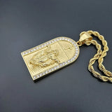 Zircon Inlaid Catholic Church Cross Pendant Charm Men's Jewelry