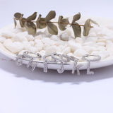 Zirconia Crystal Letters Initials Earrings Alphabet Letter Name Diy Earrings