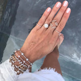 Zirconia Crystal Stars Slave Chain Bracelet For Women Finger Hand