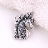 Antique Silver Unicorn Pendant Love Amulet