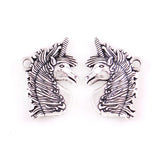 Antique Silver Unicorn Pendant Love Amulet