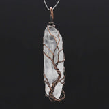 Copper Wire Tree of Life Rock Crystal Pendant for Christmas