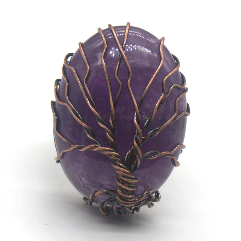 Copper Wire Wrap Amethyst Engagement Ring for Christmas Gift