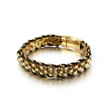 Casual Titanium Steel Leather Bracelet Men's Stainless Steel Jewelry