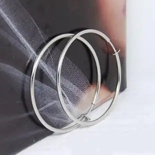 Clip On Earrings 50mm for Women Lady No Pierced Ears Clips Earrings