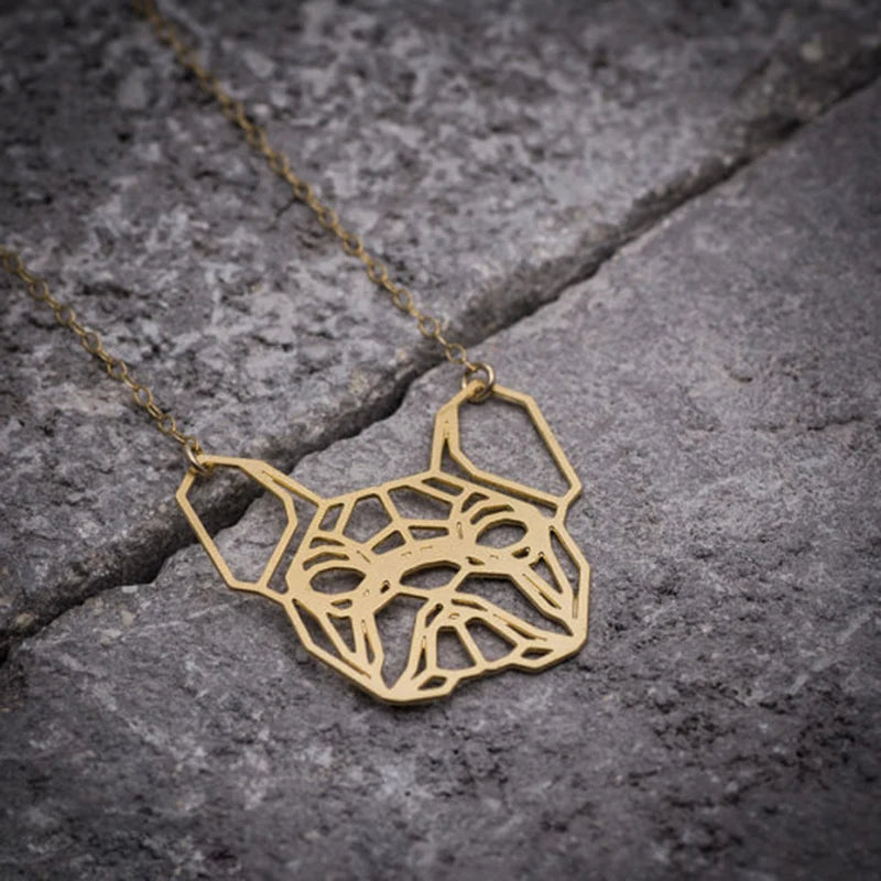 Bulldog Pendant Women Silver Geometric Jewelry