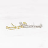 925 Silver Stud Earrings with Clear Zircon for Women