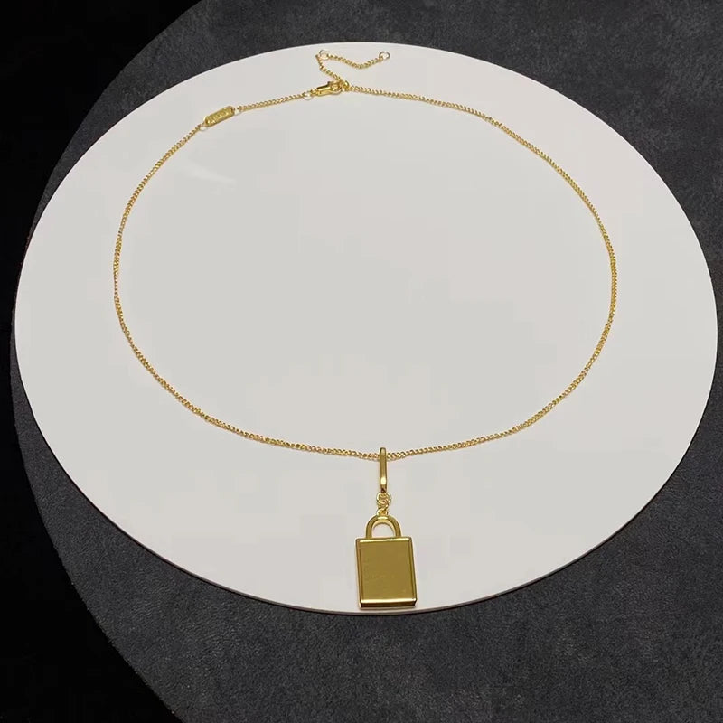 Lock Pendant Necklace Original Quality Women's