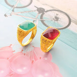 Men's 24k Couple Engagement Wedding Rings Jewelry