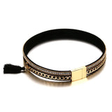 Trendy Alloy PU Leather Collar Plating Necklace For Women