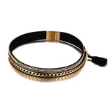 Trendy Alloy PU Leather Collar Plating Necklace For Women