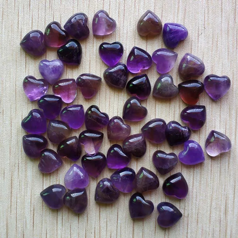 10mm 30pcs/lot Purple Crystal Heart Shape Cabochons Beads for Jewelry Making