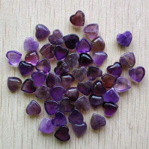10mm 30pcs/lot Purple Crystal Heart Shape Cabochons Beads for Jewelry Making